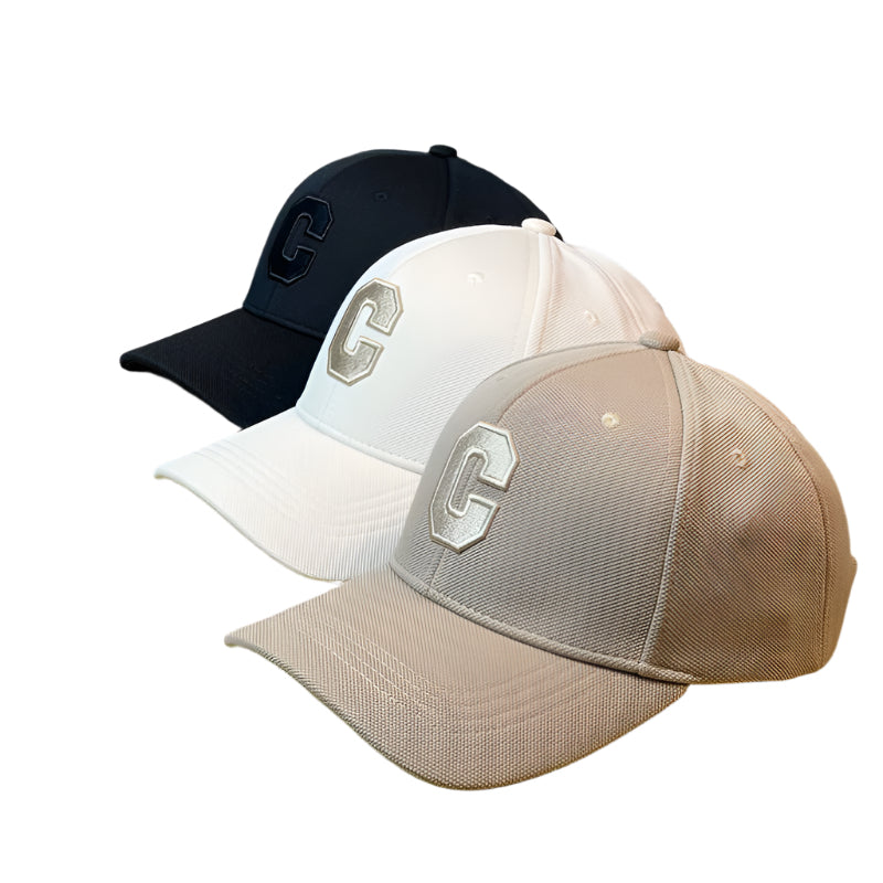 Embroidery C Letters Show Face Small Duck Tongue Cap