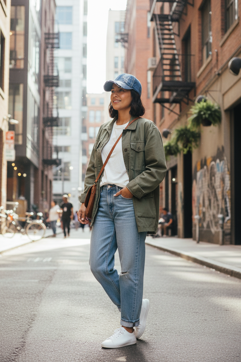 Evans Denim-Look Cotton Cap | Free-Size Casual Hat