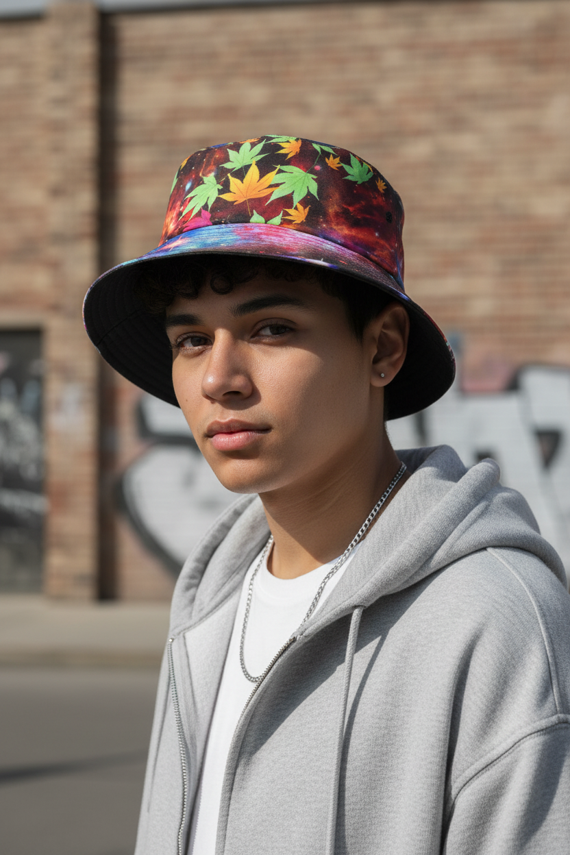 Belmont Multicolor Tie-Dye Bucket Hat – Flat Brim, Unisex