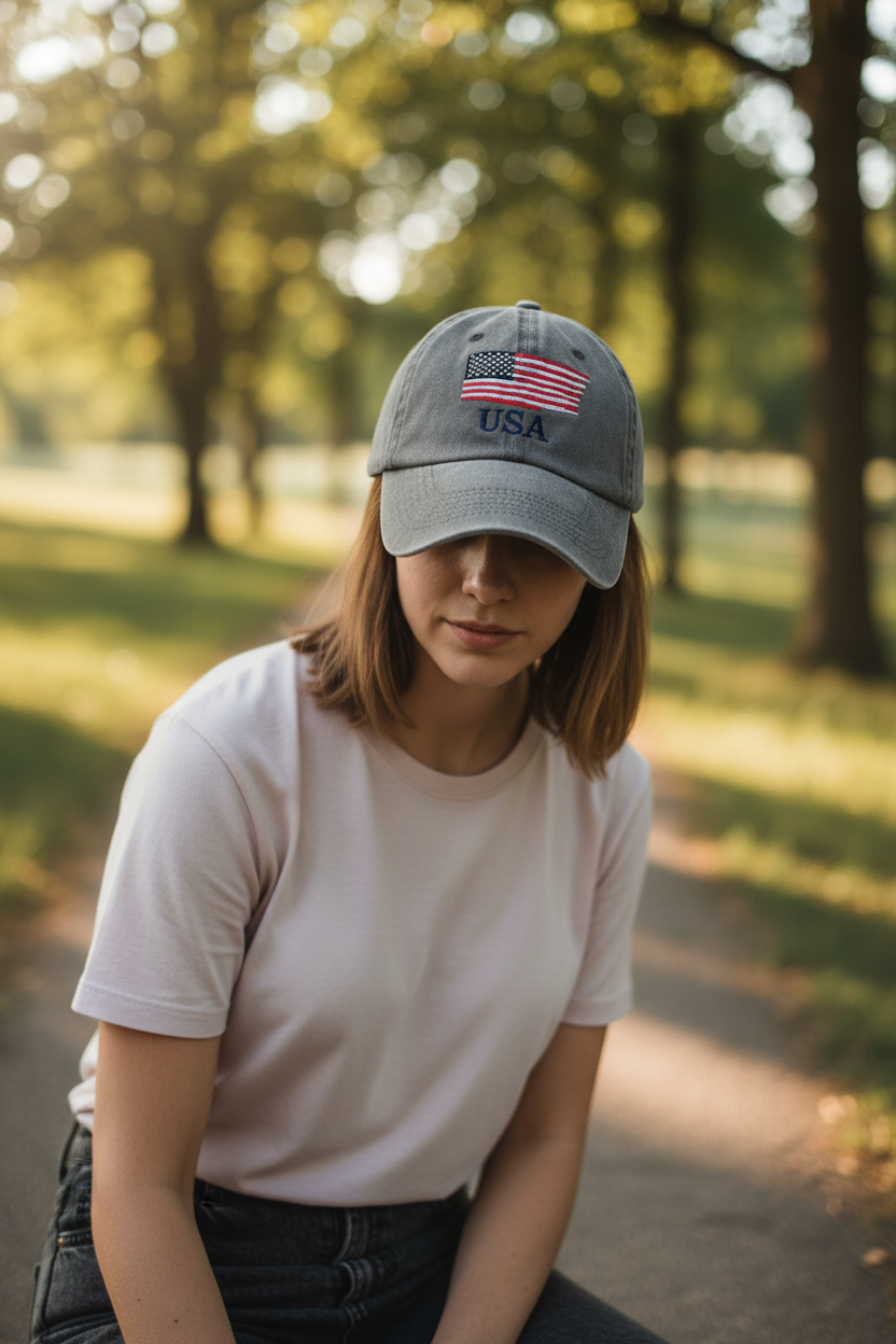 American Flag Cotton Baseball Cap