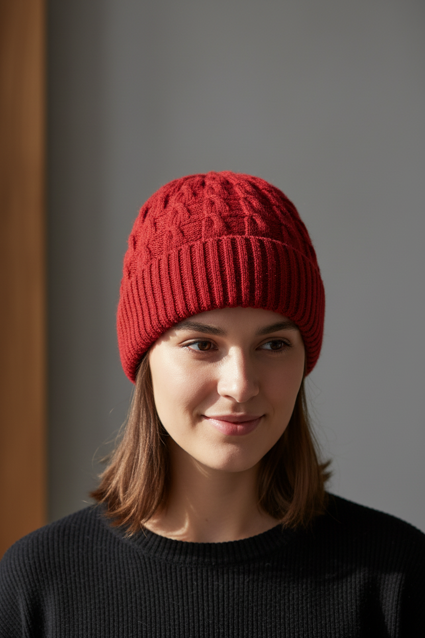 Tarver Solid Wool Beanie – Adult Unisex