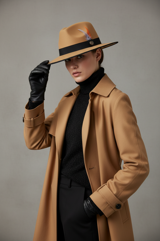 Buss Unisex Felt Fedora Hat with Band – Medium