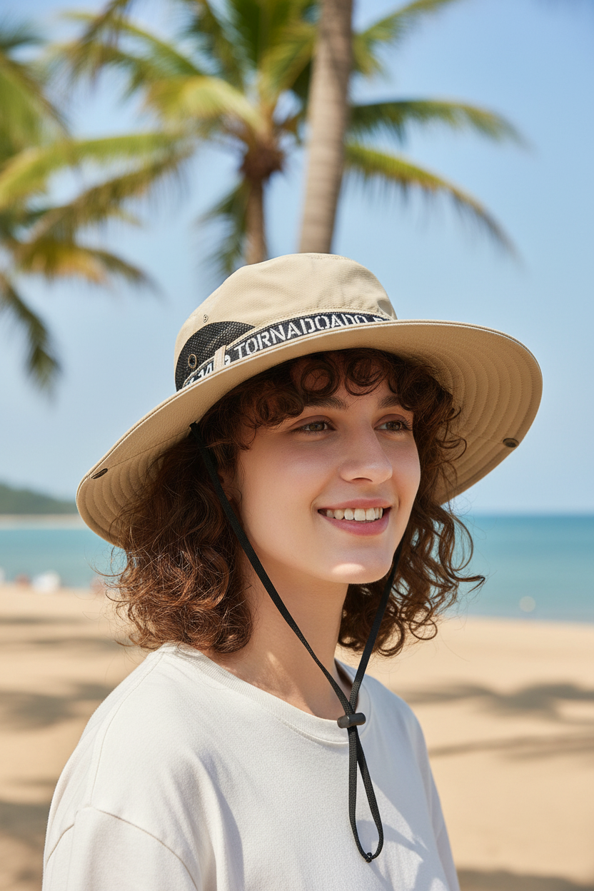 Kelci Men's Outdoor Polyester Wide Brim Sun Hat