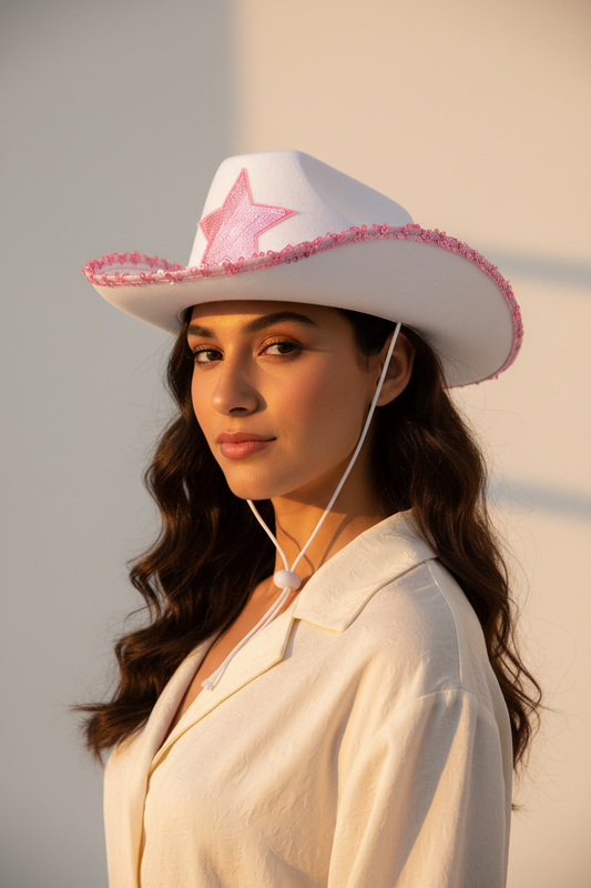 Spears Star Cowboy Hat – Western Denim Style, Semi-Handmade, Free Size