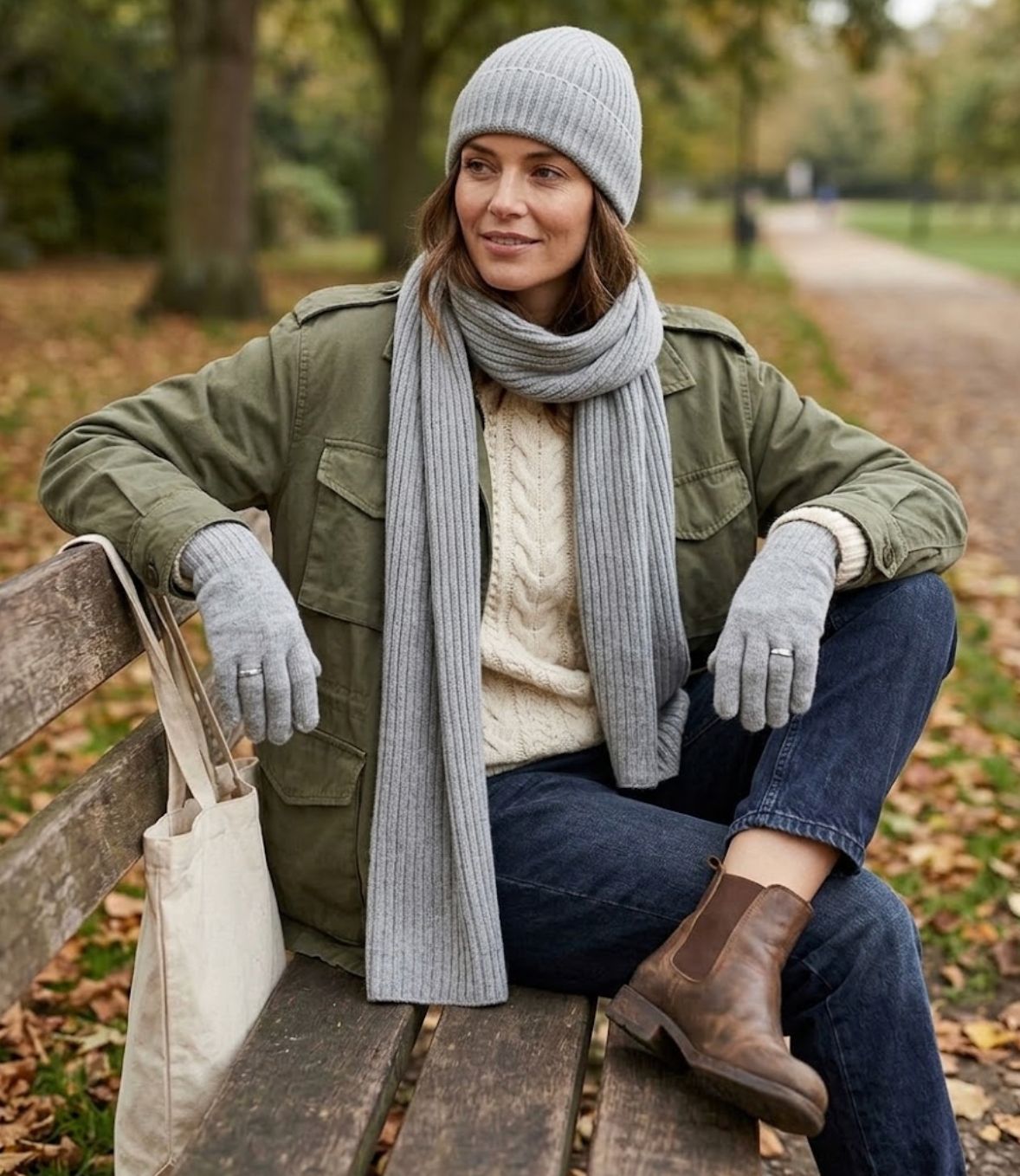 Bradley Wool Scarf, Hat & Gloves Three-Piece Set for Women