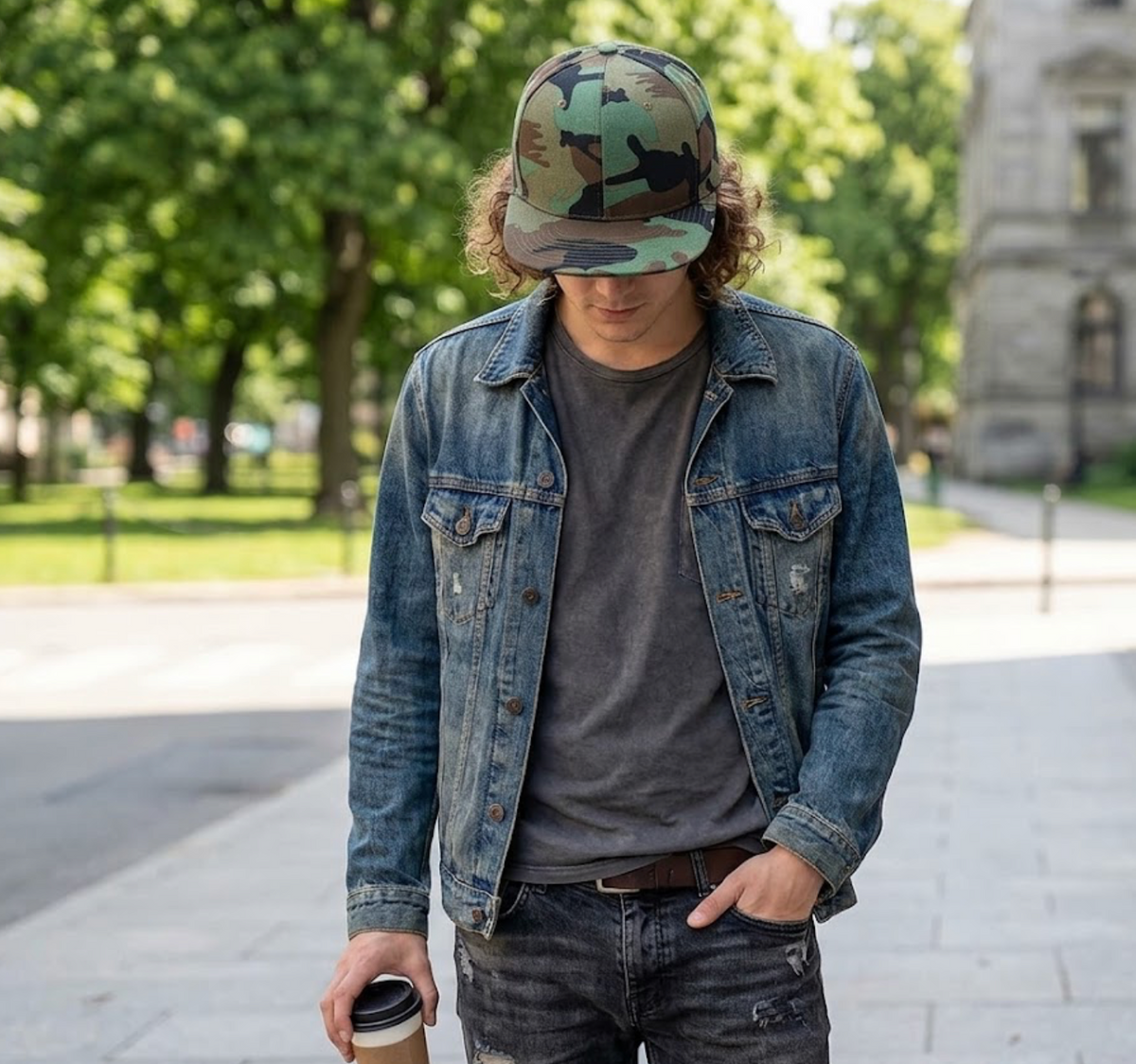 Woodland Camo Snapback – Flat Brim, Cotton, Adjustable, Unisex