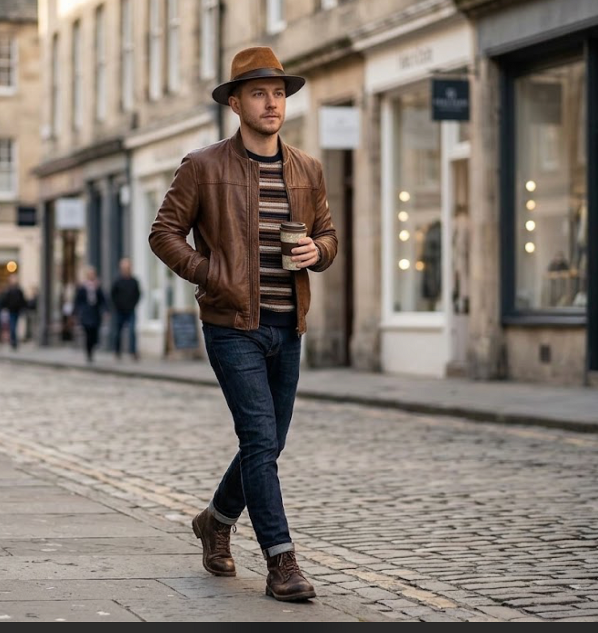 Lowry Genuine Sheepskin Leather Bucket Hat