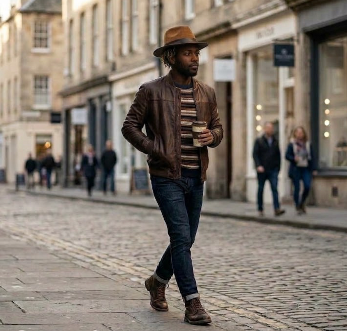 Lowry Genuine Sheepskin Leather Bucket Hat
