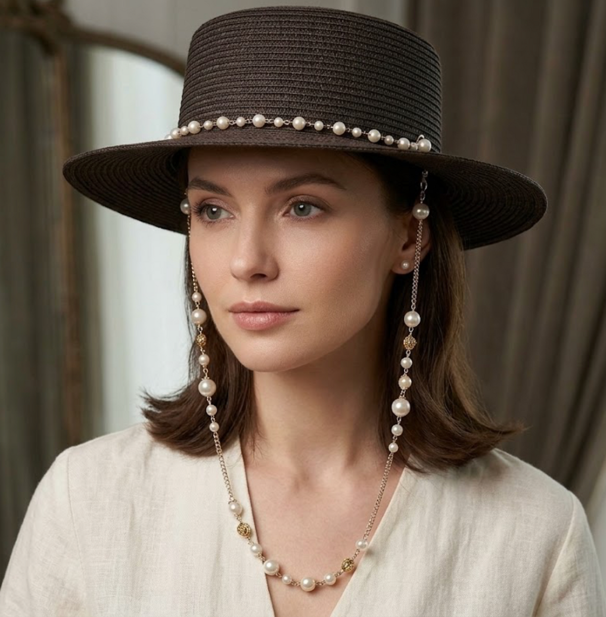 Savannah Women's Straw Flat Top Wide Brim Hat