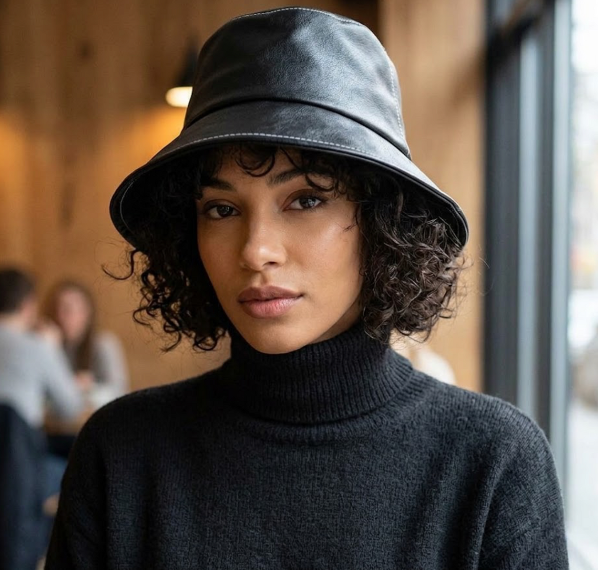 Levert PU Leather Wide Brim Bucket Hat – Soft Cowboy Style