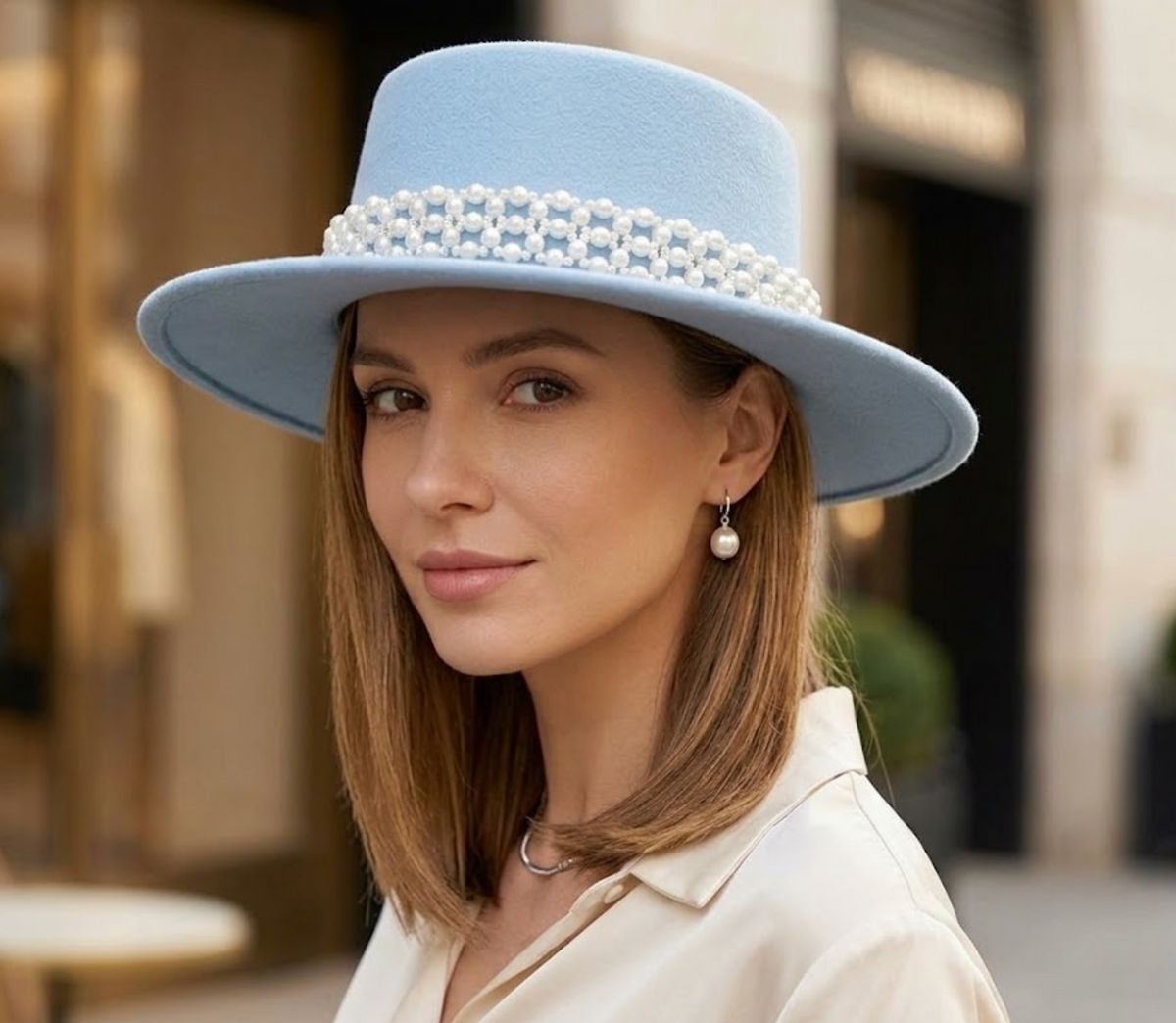 Olivia Monochrome Flat Top Hat