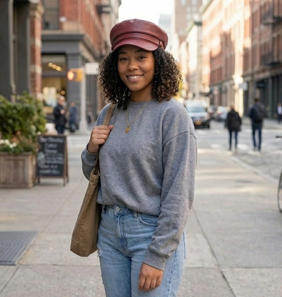 Hemphill Flat Top Polyester Navy Cap