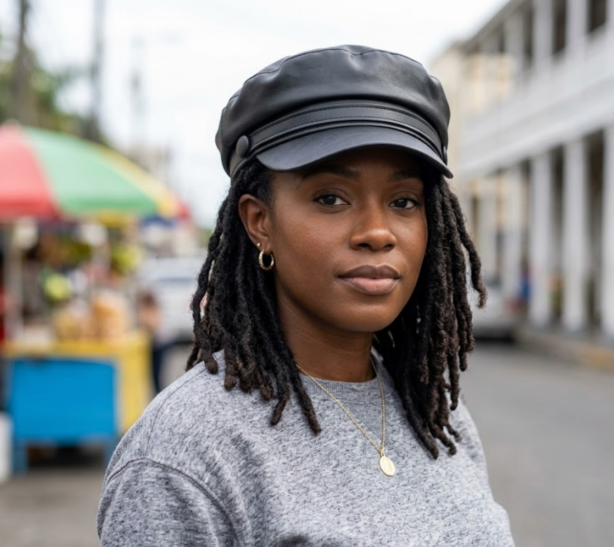 Hemphill Flat Top Polyester Navy Cap