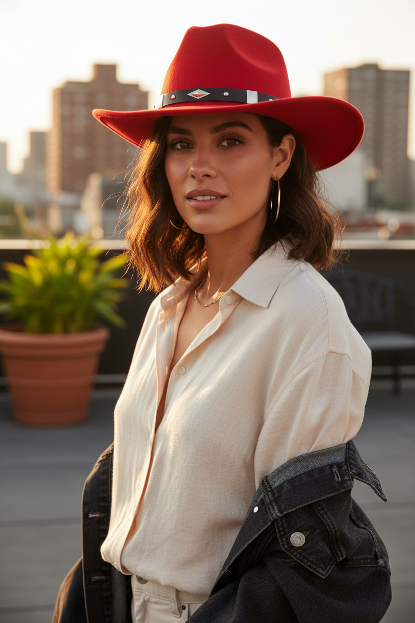 Longott Wool Blend Adjustable Cowboy Hat