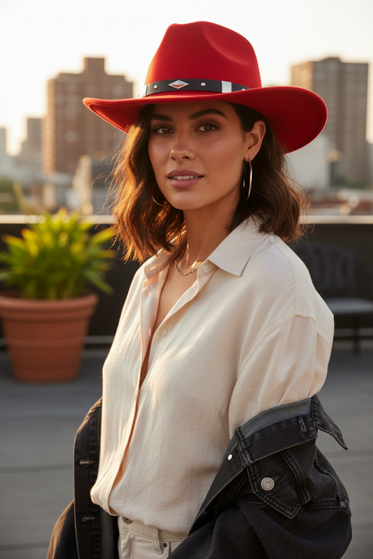 Longott Wool Blend Adjustable Cowboy Hat
