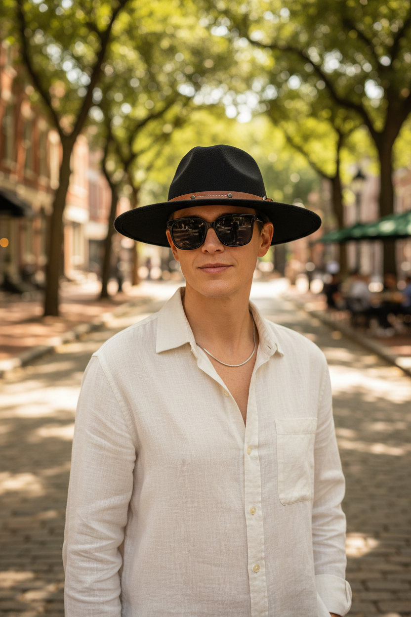 Cassell Wool Flat Top Fedora Hat with Band