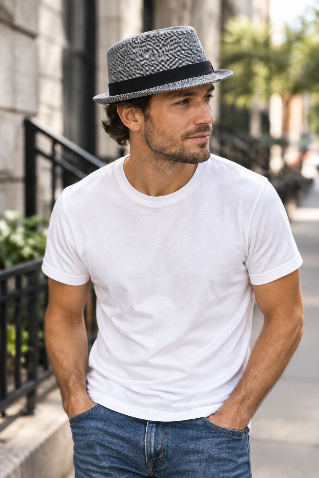 Hayes Faux Leather Fedora Hat