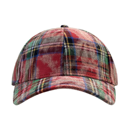 Elizabeth Plaid Retro Washed Baseball Cap for Women