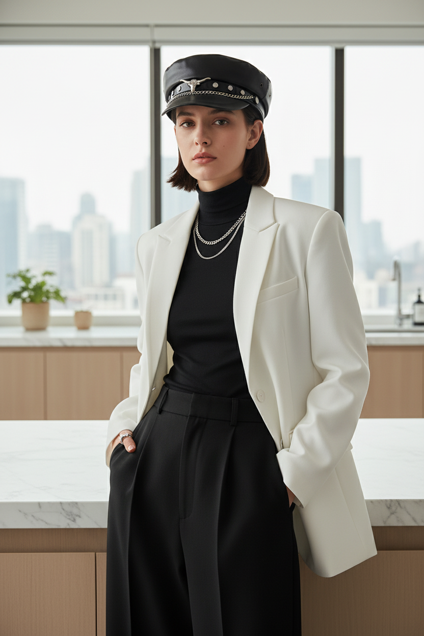 Wakefield Black PU Leather Adjustable Top Hat