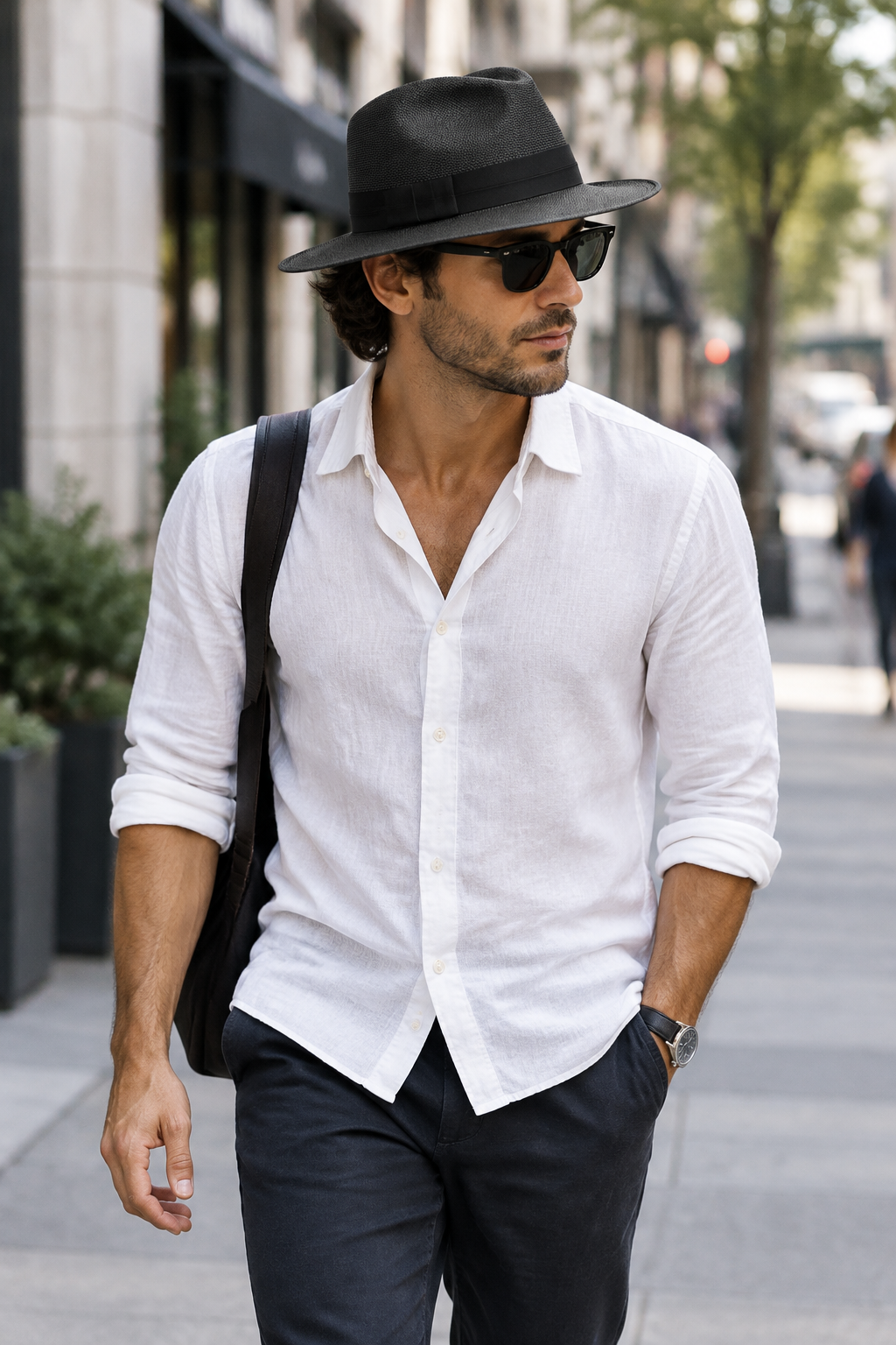 Ontiveros Straw Fedora Hat with Flat Top and Band