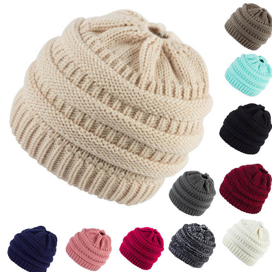 TheCapSpot - Ponytail Knitted Wool Hat