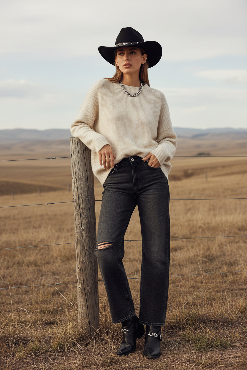 Longott Wool Blend Adjustable Cowboy Hat