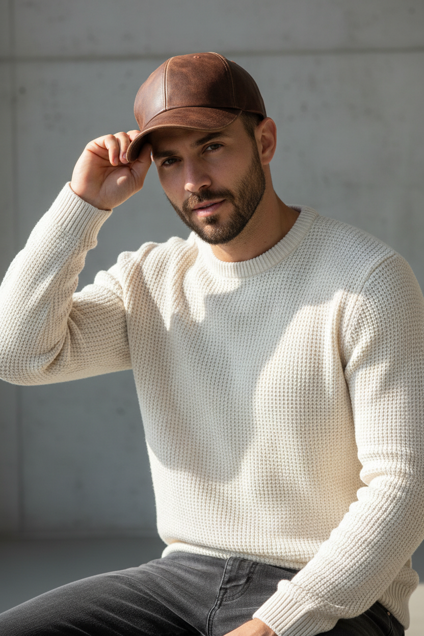 Hilton Patent Faux Leather Baseball Cap