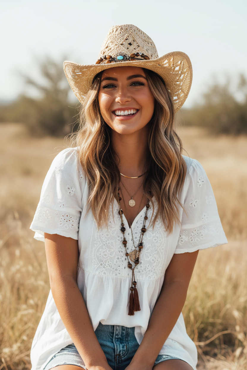 Mitchell Conical Straw Sun Hat, Handmade, One Size