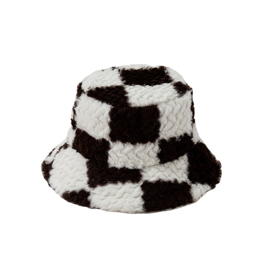 TheCapspot - Square Plaid Plush Bucket Hat