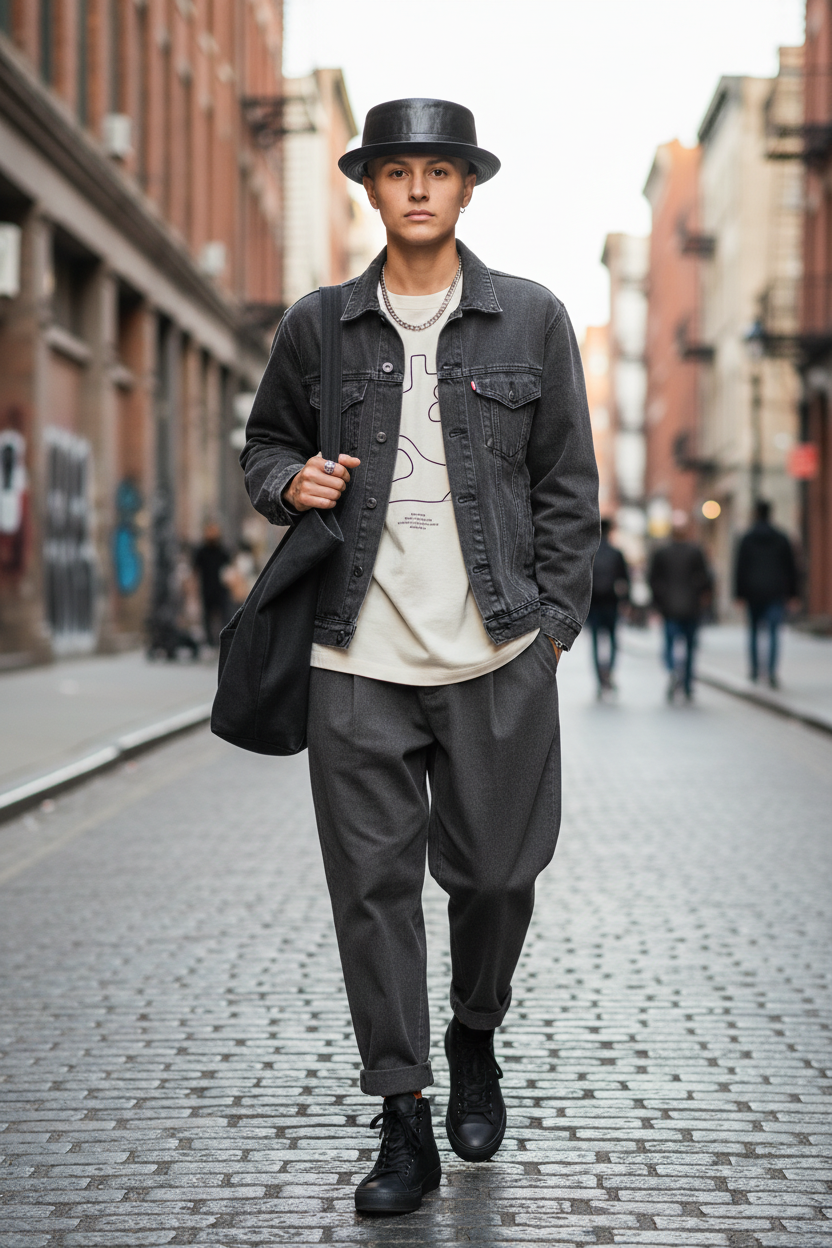 Hayes Faux Leather Fedora Hat