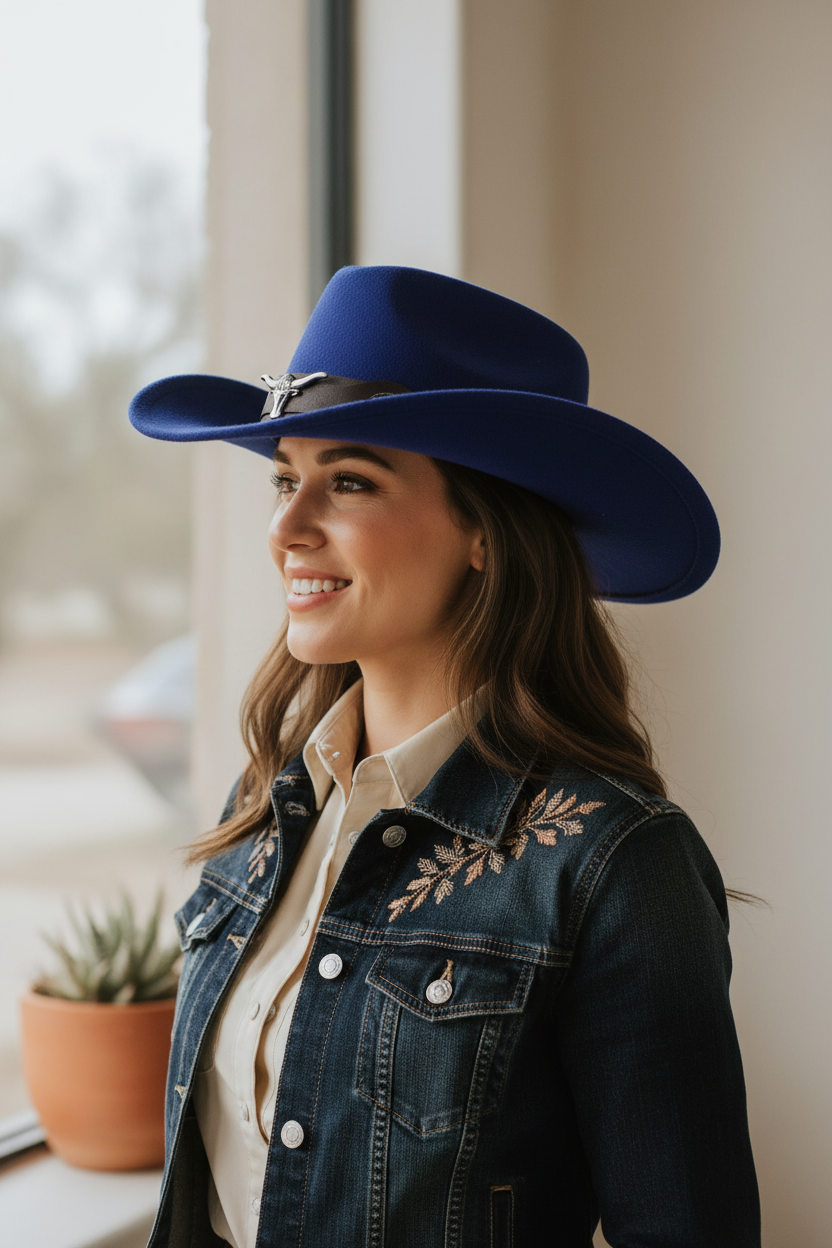 Griffey Polyester Cowboy Hat, Adjustable Fit