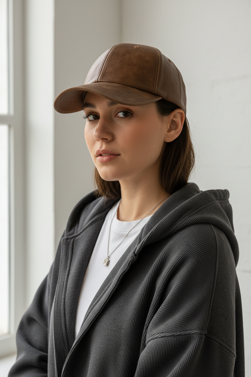 Hilton Patent Faux Leather Baseball Cap