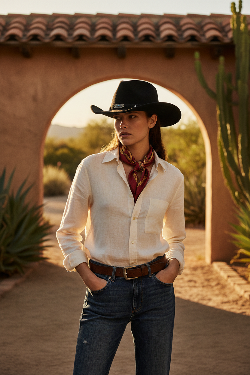 Fontaine Conical Polyester Cowboy Hat with Accessory