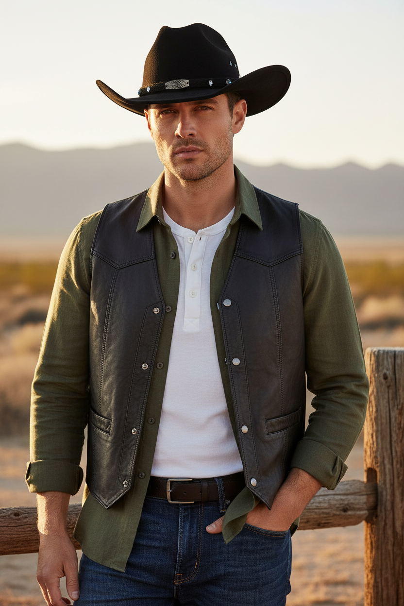 Fontaine Conical Polyester Cowboy Hat with Accessory