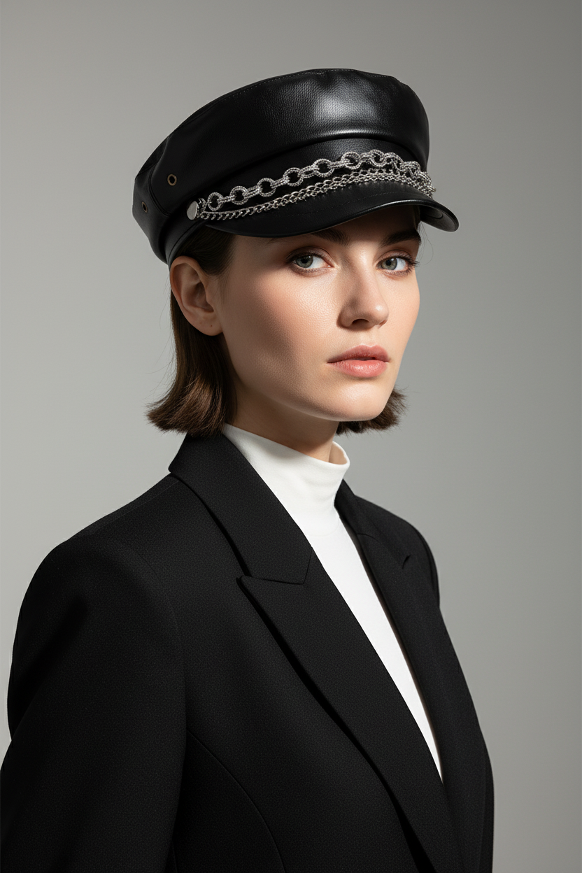 Wakefield Black PU Leather Adjustable Top Hat
