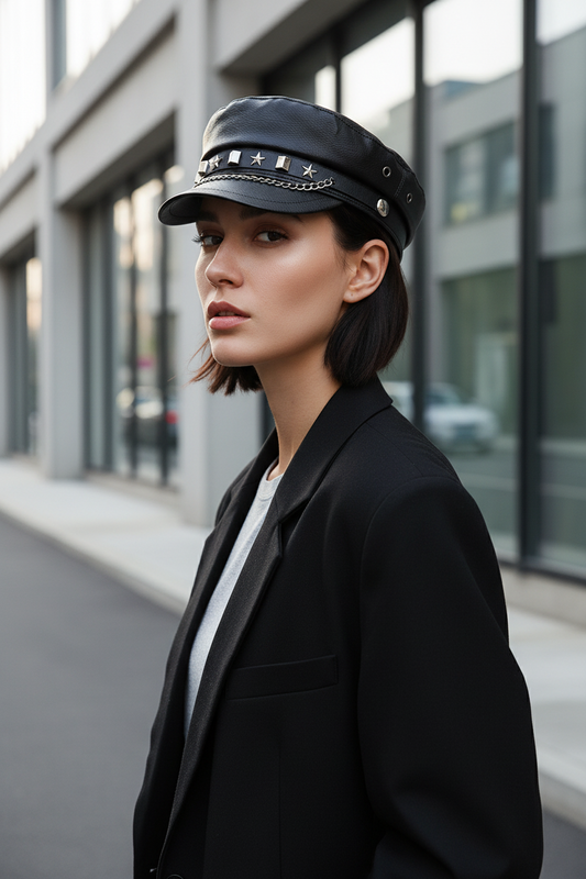 Wakefield Black PU Leather Adjustable Top Hat