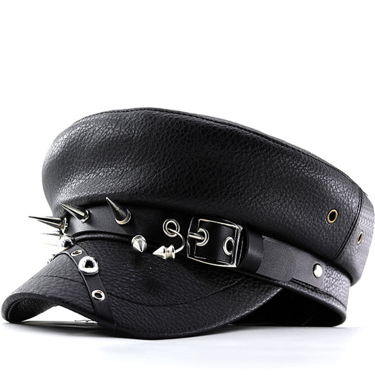 TheCapSpot - Leather Beret Cap