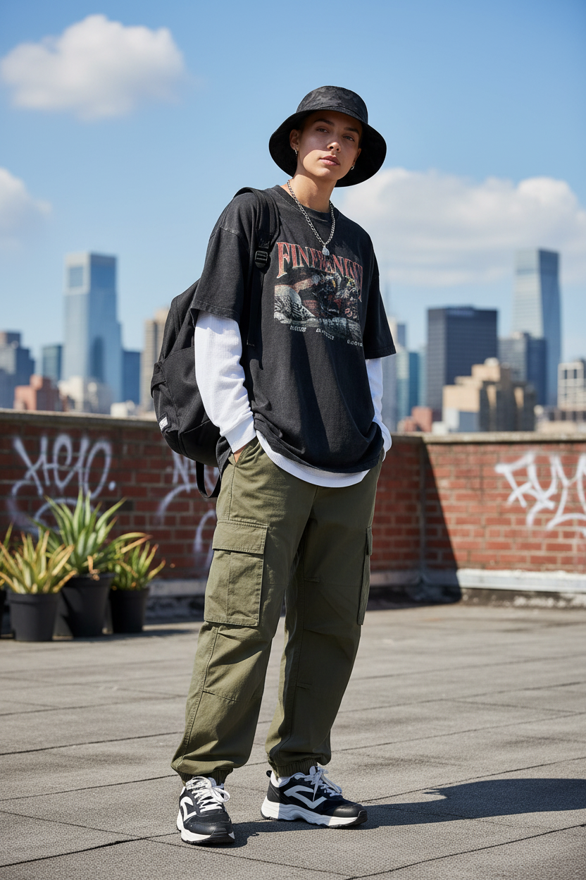 Adams Black Cotton Camouflage Bucket Hat