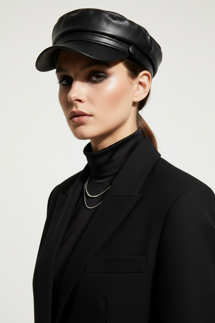 Hemphill Flat Top Polyester Navy Cap