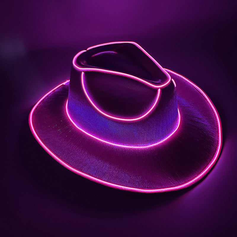 TheCapSpot - Halloween Carnival Party LED Wireless Fluorescent Colorful Cowboy Flashing Hat