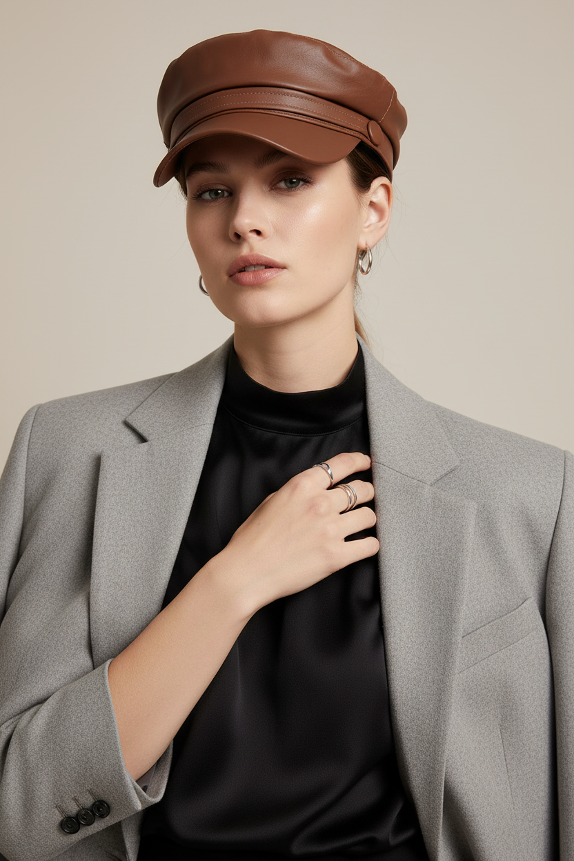 Hemphill Flat Top Polyester Navy Cap