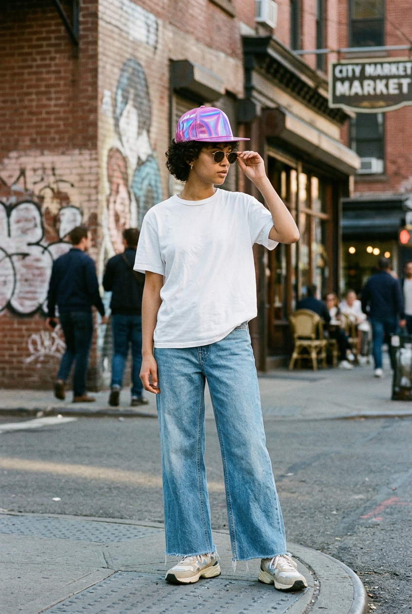 Clemons Reflective Faux Leather Dome Cap