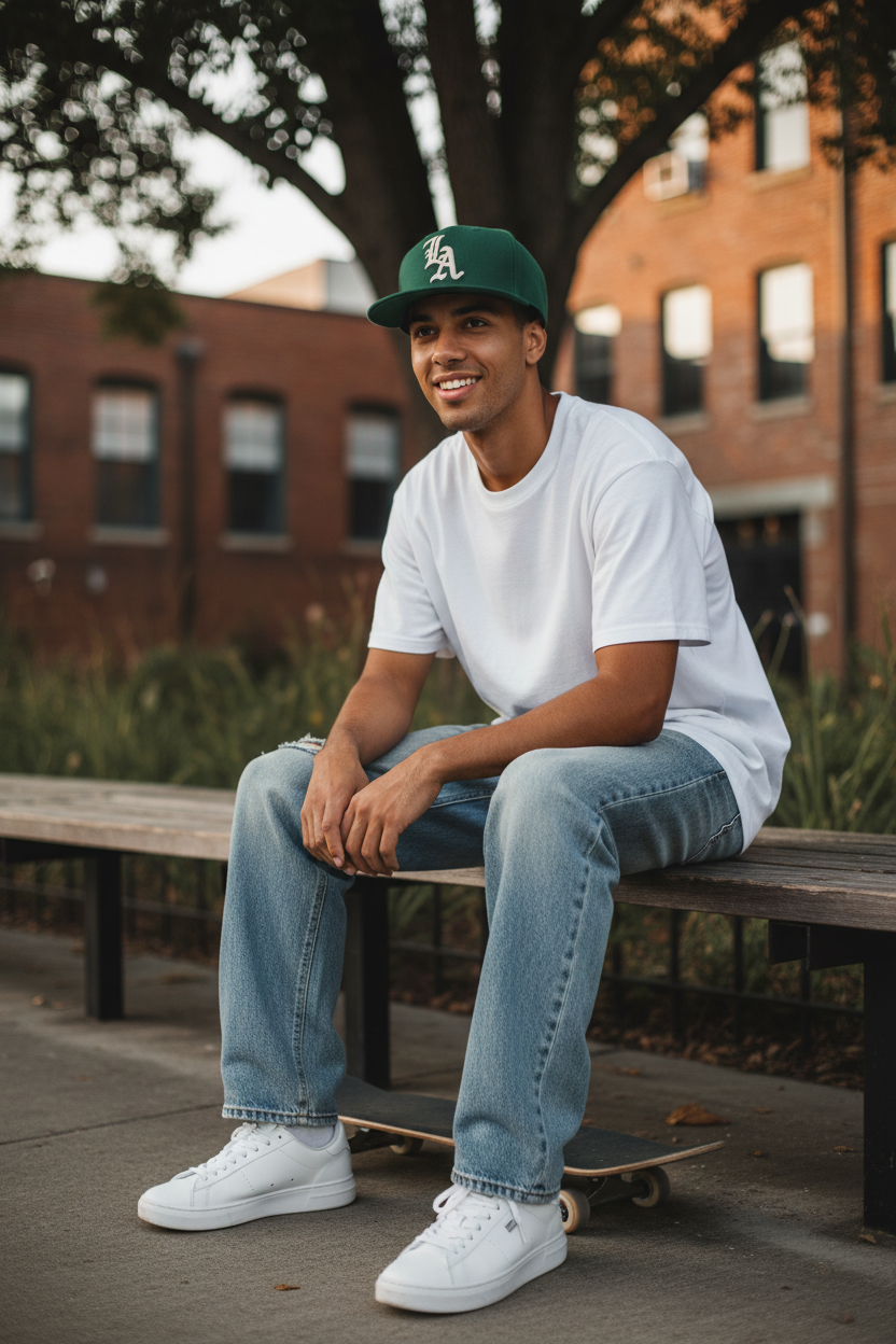 LA Embroidered Adjustable Baseball Cap