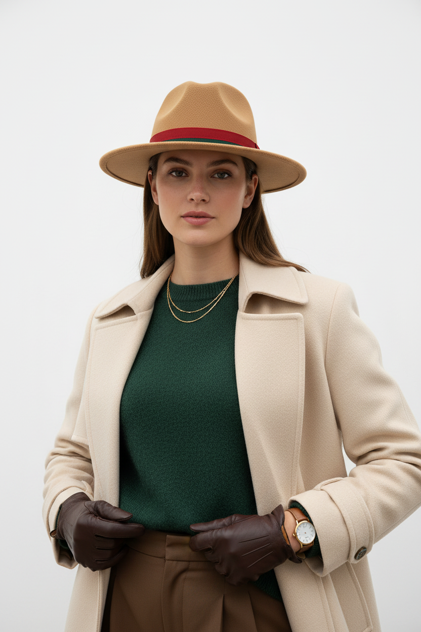 Cotton Flat Brim Fedora Hat with Band