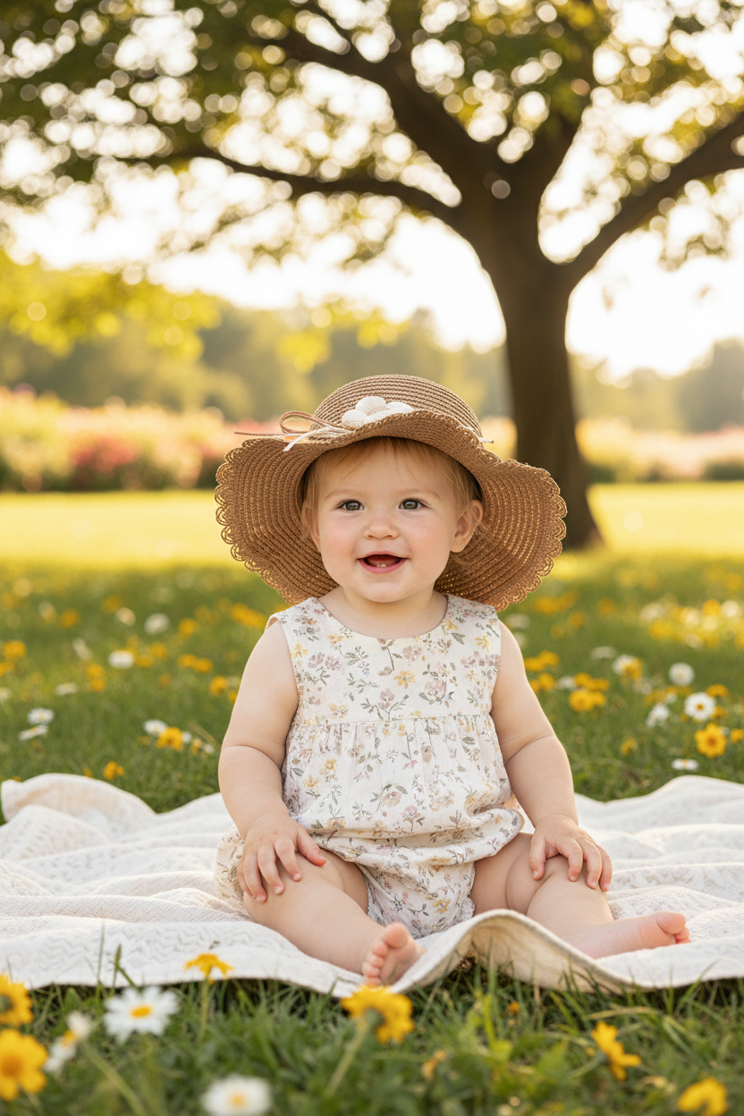 Kehlani Girls Straw Sun Hat with Matching Bag