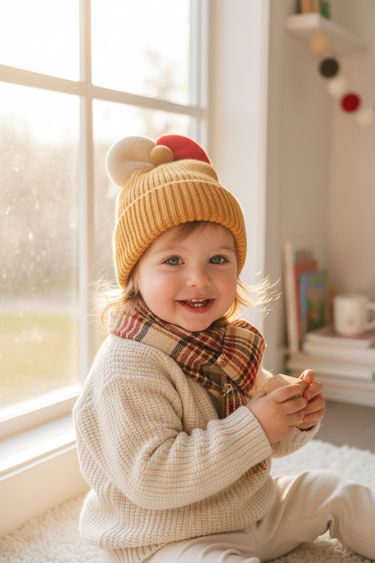 Sumter Children's Wool Beanie with Bow Detail