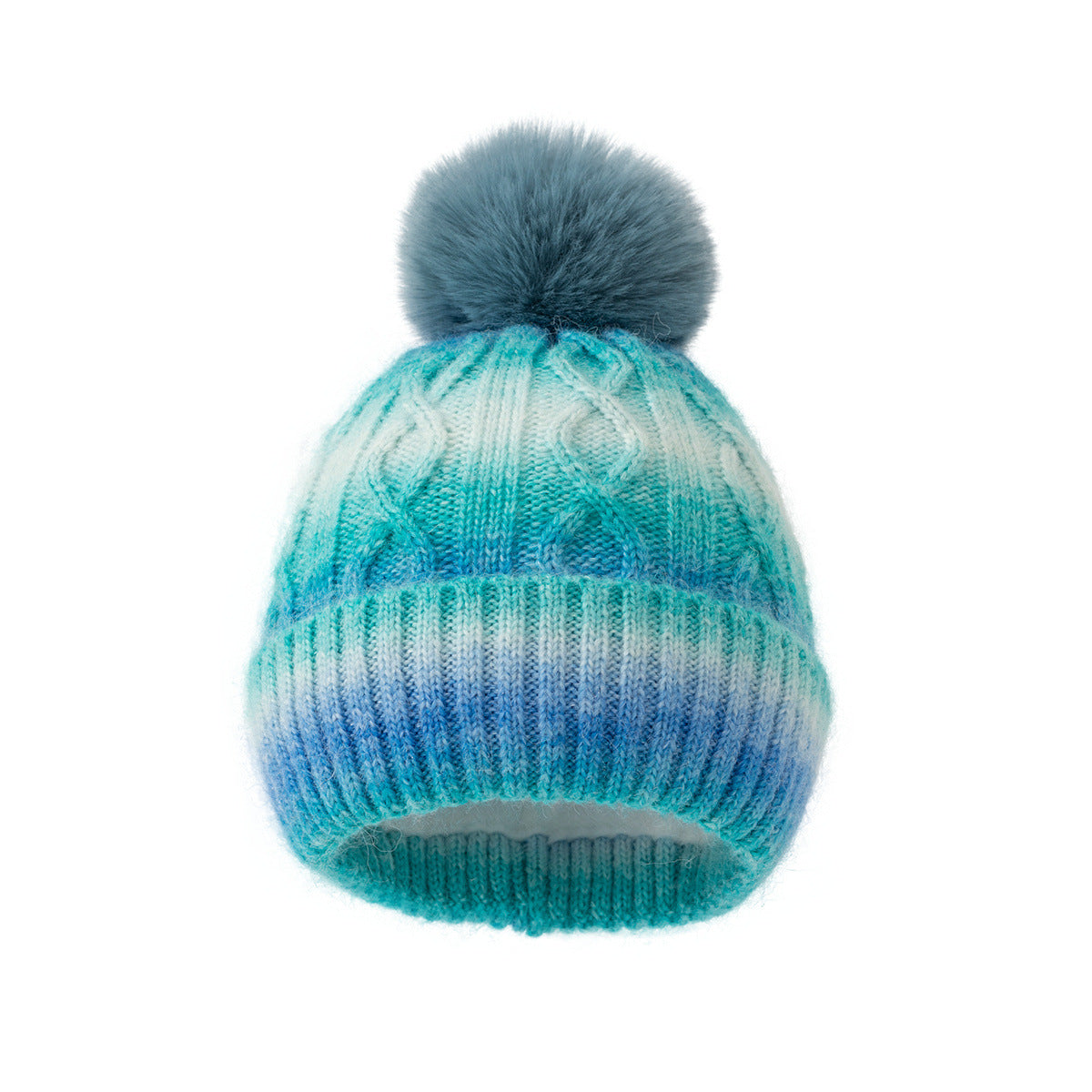 Canton Gradient Knit Pom-Pom Beanie Hat