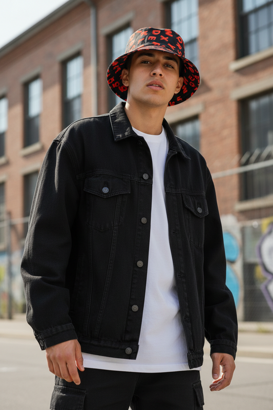 Sandler Double-Sided Butterfly Bucket Hat, Flat Brim, Size M