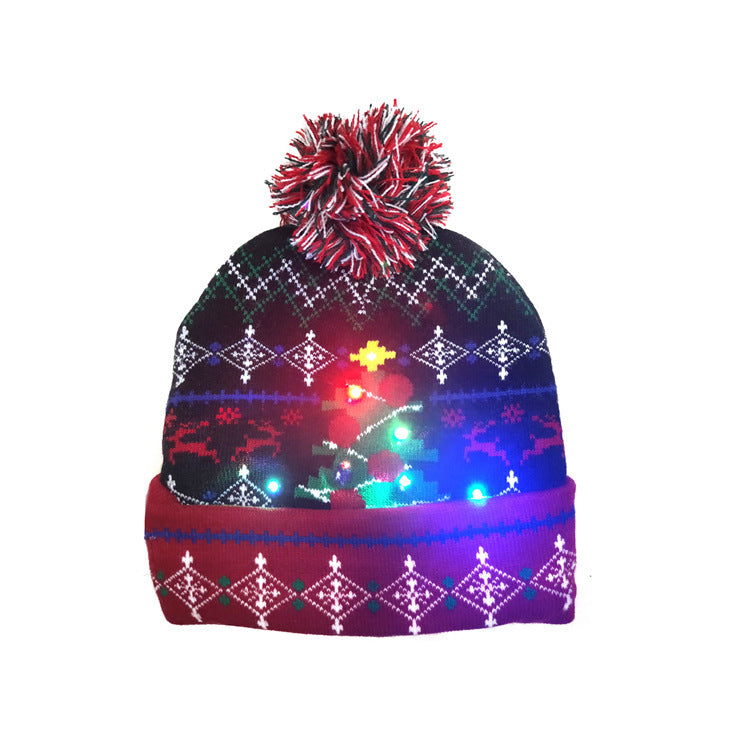 Christmas Knitted Hat With Flanging Ball