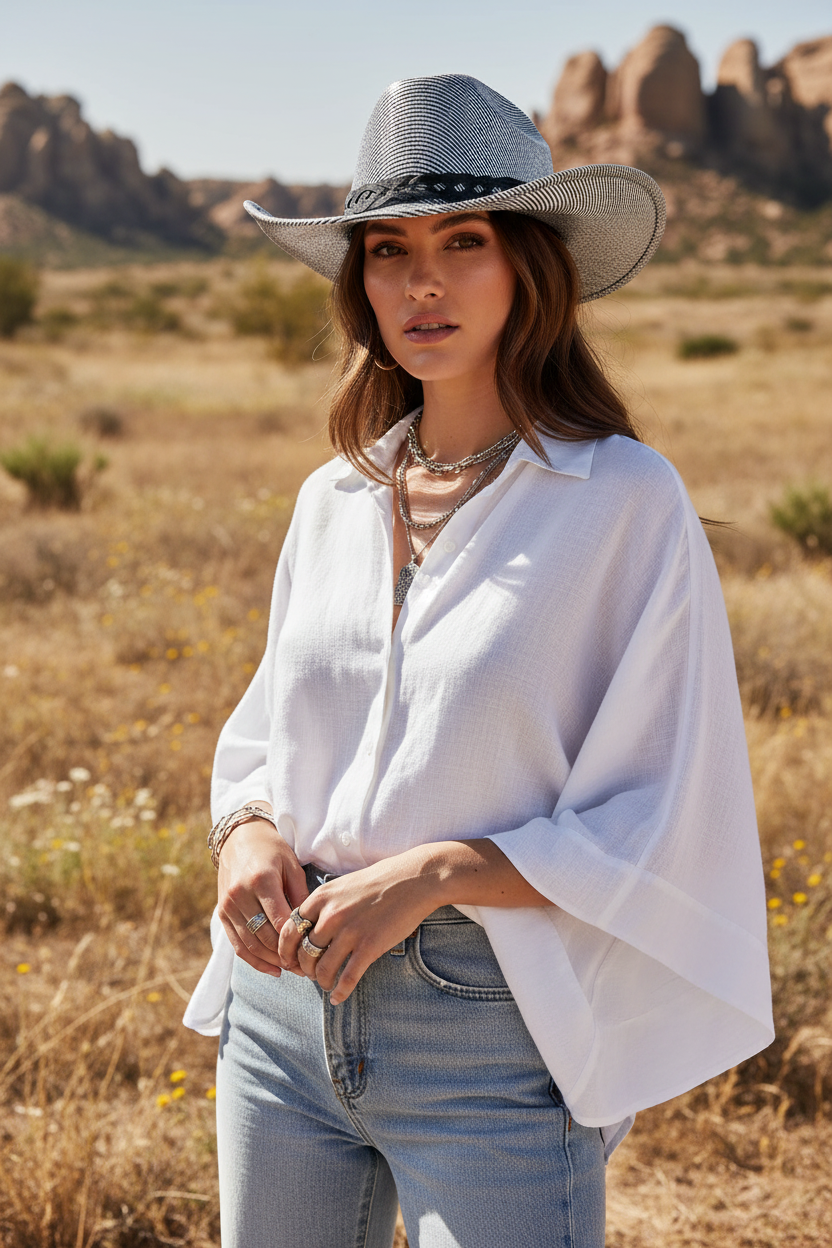 Evans Unisex Polyester Cowboy Hat – Medium 56–58 cm